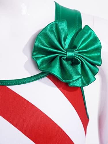 Haicryli Kids Girginje Božićni bombonski trski kostim bez rukava Stripe bez baleta Letord Xmas Fancy Outfit Crvena C 10 godina