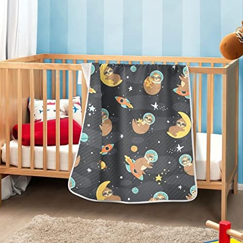 Slowdle pokriva za sloj astronaut pamučna pokrivačica za dojenčad, primanje pokrivača, lagana mekana pokrivačica za krevetić, kolica,