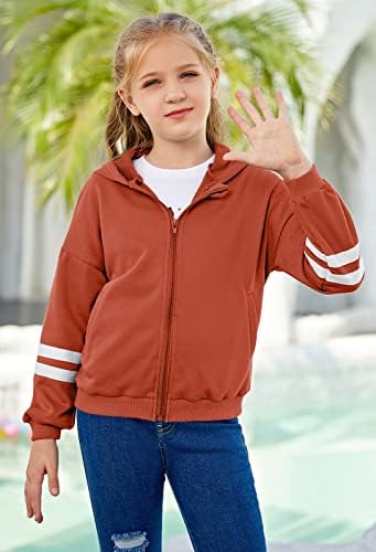 Lynwitkui Girls Zip Hoodie Dukserice Dječja povremena jakna s džepovima za 5-12 godina