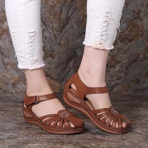 Aaiyomet ljetne sandale za žene, sandale za žene zatvorene sandale sa sandalama sandale u šupljim kopčom casual sandale