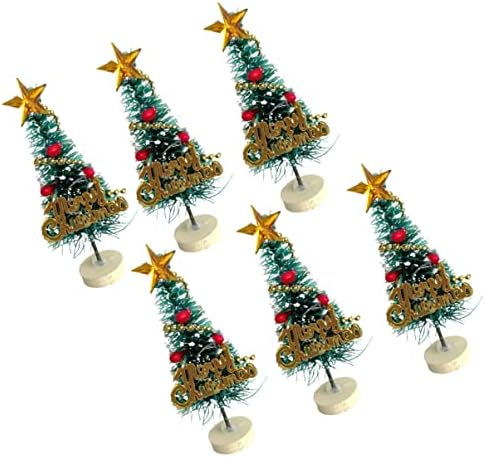 Aboofan 12 kom Dekorativni model Bijela kuća Min Pine Xmas Pribor Sisal ukras Merry Mini s uredom Dekor Život poklon Topper Tree Party