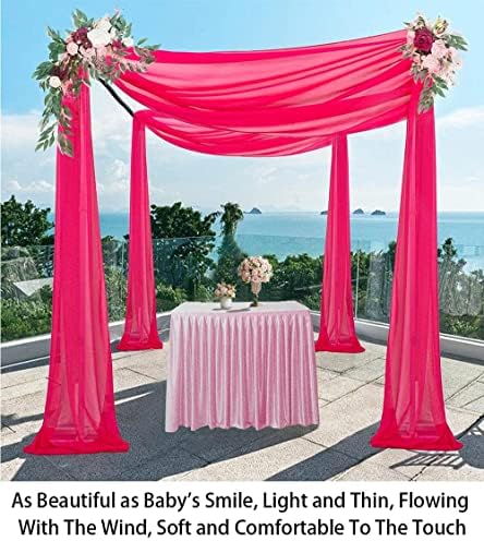 Vjenčanje luk drapiranje & nbsp; tkanina vruće Ružičasta šifonska tkanina draperija 228 stropna pozadina duge zabave 29 x19FT 2 ploče