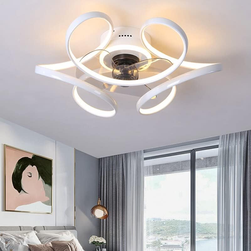 Chezmax nordijska blagovaonica LED lampa sa stropnim ventilatorom bez noževa Spavaća plafon ventilator sa daljinskim upravljačem stropni ventilatori sa svjetlom