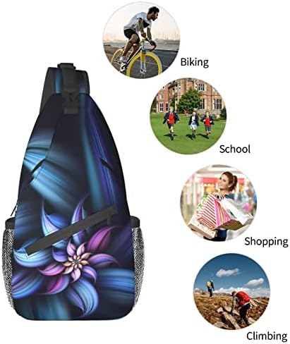 Dohooc 3D apstraktan ruksak za cvijeće za žene Crossbody s džepom u konopci sa zatvaračem za penjanje casual padpack torba Pješački