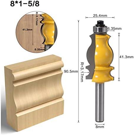 LRJSKWZC bitovi za Usmjerivače 1 komad 8mm Bodljikava žica za sečenje okrugla burgija Slot trapezoidni mlin za obradu drveta alat glodalica sa ležajem 5 stilova