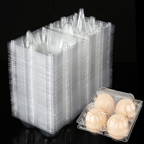 DAJAVE 100 pakovanja plastičnih kartona za jaja, prozirnih plastičnih kartona za jaja u rasutom stanju drži do 4 jaja, plastični držač