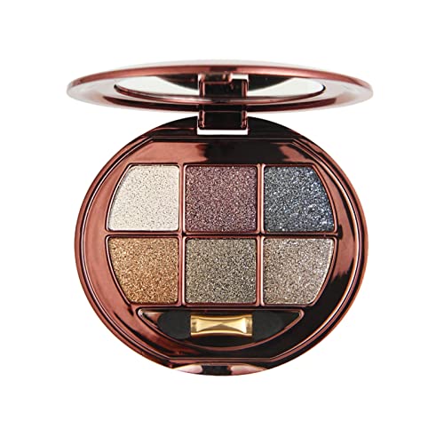 Uifcb Glitter eyeshadow paleta, 6 boja Sparkle Shimmer paleta za šminkanje sjenila, visoko pigmentirani dugotrajni svilenkasti set