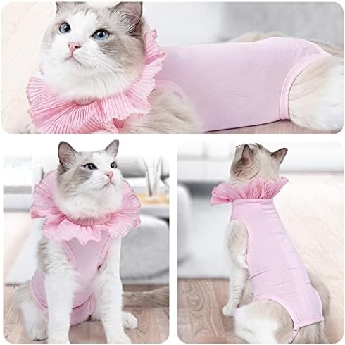 DONGKER Cat hirurško odijelo za oporavak, Mačić prozračna Odjeća Mačić odijelo protiv lizanja za mačke nakon operacije