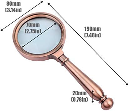 Lupa lupa, 10x ručna lupa Full Metal Frame Handle optička sočiva za čitanje, slab vid, knjige, mapa