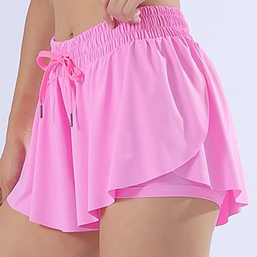 ZVC 3 komada Flowy Horts, 2 u 1 leptir kratke hlače za žene ružičaste kratke hlače za trčanje
