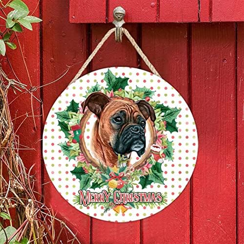 Rustikalna okrugla drvena paleta potpisuje božićni vijenac za pse za pse za pseće seoska kuća Dobrodošli vješalicu na vratima Antikni
