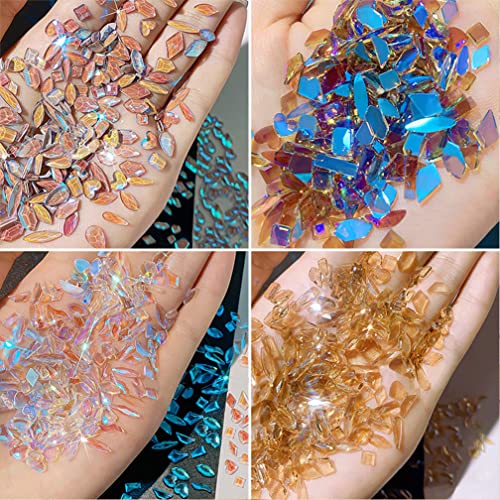 Nail Gems dragulji za umjetnost noktiju, 80 kom 3D Aurora Mix Rhinestone Crystal AB Charm luksuz za nokte 3D dekoracije svjetlucavi manikir dragulji za nokte DIY 2023
