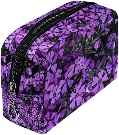 Tbouobt kozmetičke torbe za šminke za žene, male šminkerne torbice za putne torbe, ljubičasti cvjetni cvjetni