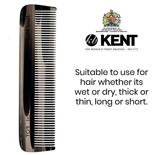 KENT A 81T grafitni X-mali džentlmeni brada i džepni češalj brkova, fino zupčana džepna veličina za odisanje kose i oblikovanje kose.