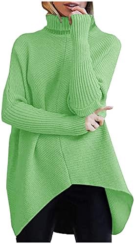 Prdecexlu pulover dugih rukava Ženski modni tunički klub Zimske udobne džempere Čvrsti dres Turtleneck Soft