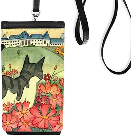 Miaoji slikarski akvarel Cvijeće Cvijeće Gradski telefon novčanik torbica Viseće mobilne torbice Crni džep