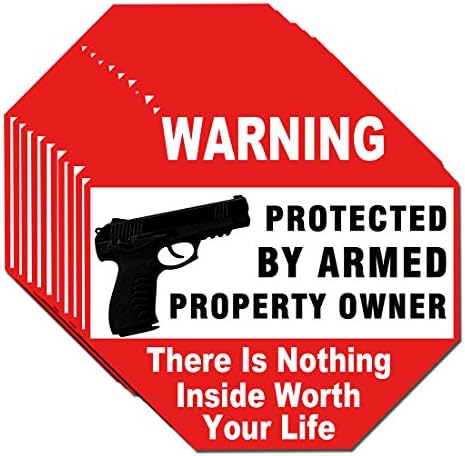 Pištolj za upozorenje Pištolj Nema ništa zaštićeno od strane oružanog vlasnika nekretnine potpisuju statički pričvršćen naljepnica