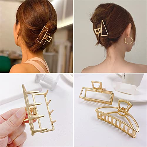 Klip za kosu Klaw Barrettes za žene Modni metalni geometrijski izdubljeni Out Headwewward Pribor za kosu Crab Clip Clip Metal Fripe