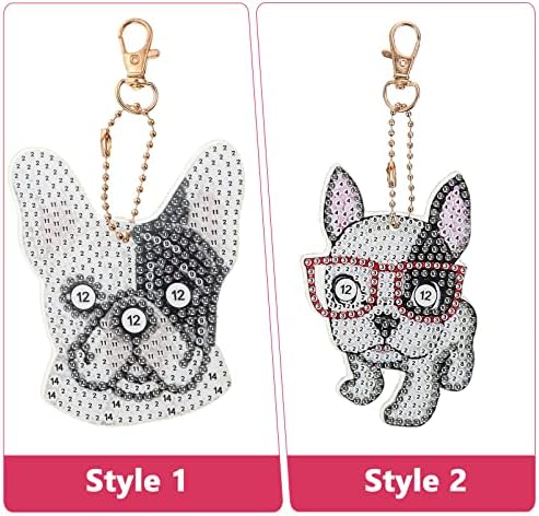 Sewnerc 3sets početnici Ključ za pse životinjski ukrasni torbica DIY obojeni nedovršeni crtež Dijamantski držači Art Chains Chain