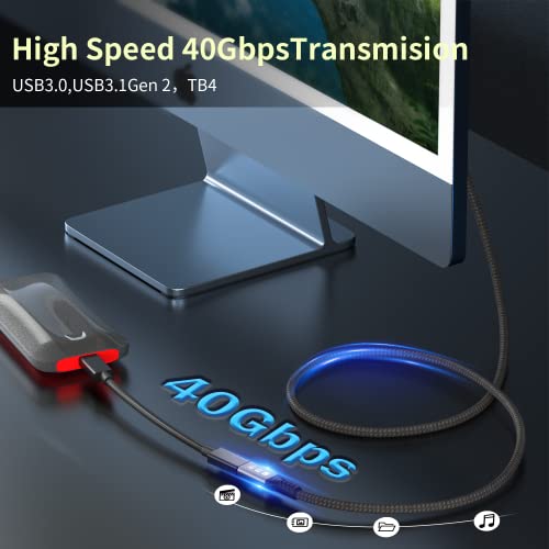 Angusplay USB C kabel za Thunderbolt 4, USB4 izdržljiv produžni kabel 2,6ft podržava 40Gbps Transfer podataka / 100W Brzi punjenje