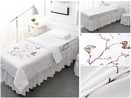 ZHUAN jednobojna suknja za masažu jastučnica Navlaka za stolicu, 4 kom Setovi listova za masažu prilagodljivi Spa prekrivači sa rupom