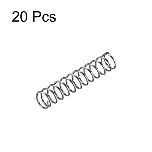 Uxcell kompresijska opruga, 6 mm od, 0,6 mm Veličina žice, 16,5 mm komprimirana duljina, 30 mm Free Dužina, 10n nosivost, srebrni