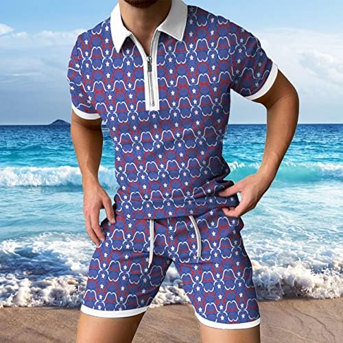 2023 Novi muškarci Proljeće Ljeto Top kratkih hlača sa patentnim zatvaračem s kratkim rukavima reverska zvjezdana modna odijela casual