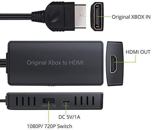 LinkFOR HD Link kabl za originalni Xbox sistem sa HDMI CABLE i pretvaračem adaptera za originalni Xbox u HDMI utikač i igrati kompatibilan