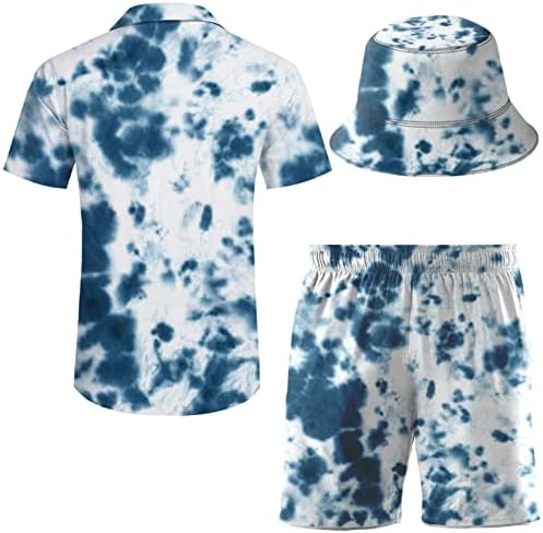 WDPSUXIN muške dvokrevetne trenerke havajske majice na majica i šorc setovi sa kape za majicu i kratke hlače