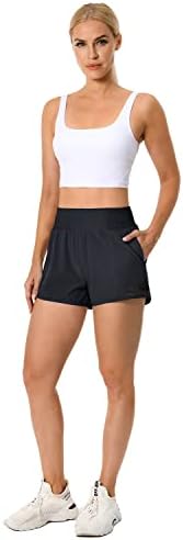 Queenieke Workout Hlače Žene, elastične atletske kratke hlače za žene Brze suhe trke za žene za žene sa džepovima
