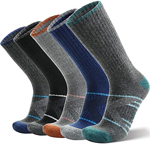 Merino vuna čarape za planinarenje 5 pari za muškarce & amp; žene termalne zimske čarape za čizme s jastukom za toplu vlagu