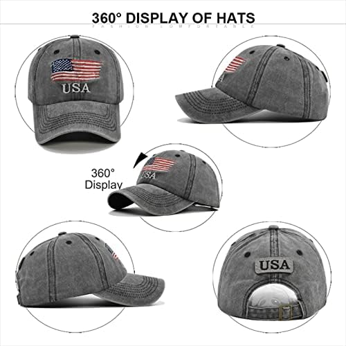 Dan neovisnosti oprane uznemirene klasične američke zastave USA Pisma Emborder Baseball Cap Trucker Tata Cap Hat