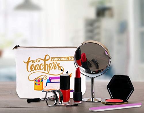 Hohomark nastavnici Survival Kit nastavnik pokloni torba,7 x9 & # 34; Makeup torbica kozmetička torba Travel Toiletry Case olovka torba sa patentnim zatvaračem za nastavnika zahvalnost poklon