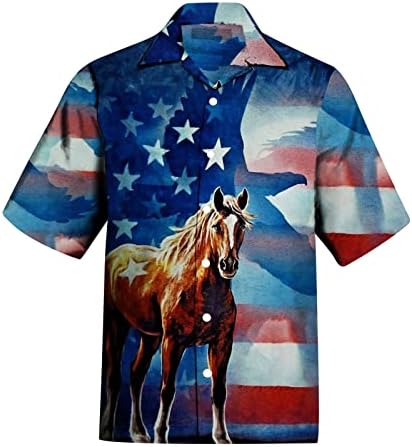 Bmisegm ljetne majice muške muške majice ljetni 3D Print Dan nezavisnosti američka zastava ležerni kratki rukavi