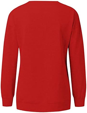 Božić košulje za žene 2022 modni grafički Crewneck duksevi Vintage Funny Dugi rukav udoban slatka tunika Tops Outfits