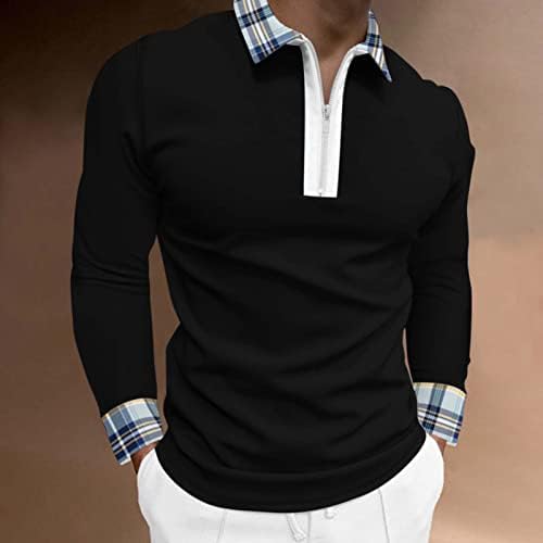 Polo dugih rukava ubrzane košulje za muškarce prugasti ovratnik casual atletske golf majice polo t majice