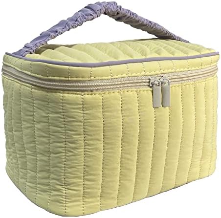 Pamučna torba za šminkanje velika putna kozmetička torba prošivena kozmetička torbica Coquette estetska cvjetna toaletna torba male slatke putne kozmetičke torbe za žene djevojčice torbica sa patentnim zatvaračem Organizator šminke