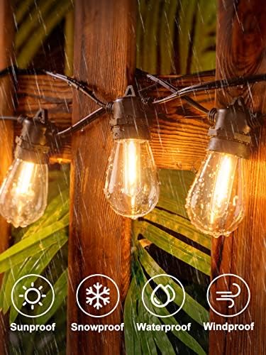 addlon 200ft LED Vanjska žičana svjetla sa Edison sijalicama otpornim na lomljenje, pramenom otpornim na teške uslove rada i vremenske