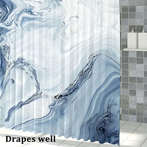 ZrcallAng Blue Marble Vodootporna za zavjese od tkanine za kupaonicu Luksuz se prati sa 12 kuka, 72x72 inča