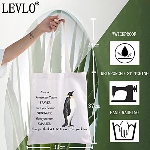 Levlo pingvin kozmetička make up torba Penguin nadahnuta poklona Penguin ljubavnik Braver je jači pametniji nego što mislite da šminkete vrećicu sa šminke