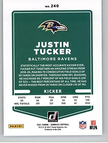 2021 Donruss 240 Justin Tucker Baltimore Ravens NFL fudbalska karta NM-MT