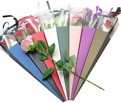 Happyyami 10kom pojedinačne ruže cvijet Poklon kutija cvijet torbe za bukete rukavi jedna ruža rukav poklon torbe cvijet pakovanje papir ruža pakovanje torba za vjenčanje