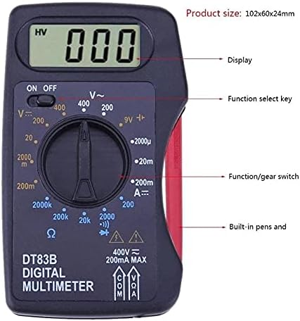 Walnuta multimetar DT83B džep digitalni ammeter voltmete DC / AC Ohm ispitivač mjerača električni instrumenti