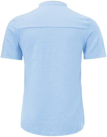 HDDK MENS pamučna posteljina Henley majice, kratki rukav ljetni plažni vrhovi lagani gumb za redovitu košulju bez obroka