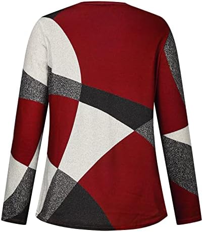 Ženska dukserica Jesen Fahion 2022 majice dugih rukava za žene Geometrijsko pulover Grafički grafički grafički vrhovi