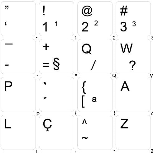 Portugalski Brazilski netranzioni bijeli izgled naljepnica za tastaturu za radnu površinu, laptop i bilježnicu