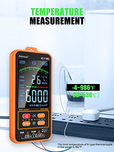 Aicevoos AS-118D Smart Digital Multimeter Auto-Ranging Voltmeter Električni tester mjeri napon Truk kontinuitentna kontinuitet Kontinuitet