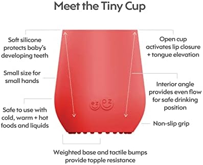 Ez pz Tiny Cup- silikonska čaša za obuku za dojenčad-dizajnirao specijalista za pedijatrijsku ishranu-4 mjeseca+ - Baby-led oprema