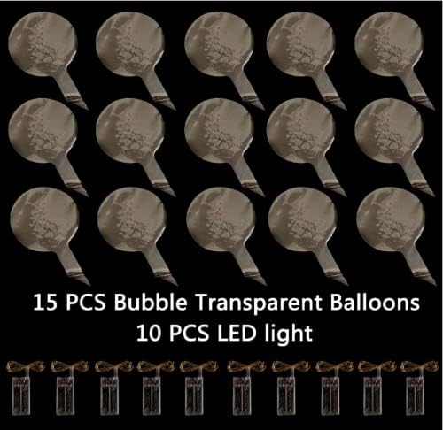 LED Bobo baloni10 pakovanja, 20 inča sa žicama u stilu helijuma baloni sa mjehurićima za božićno vjenčanje rođendan Valentinovo Halloween