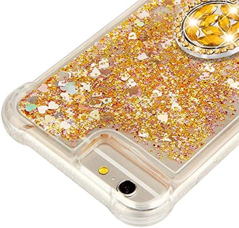 iPhone SE2 / 7/8 / 6S / 6, luksuzni dijamantski sjaj Bling Crystal futrola za žene Djevojke za zaštitu odbojnika sa ugrađenim prstenom